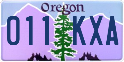 OR license plate 011KXA