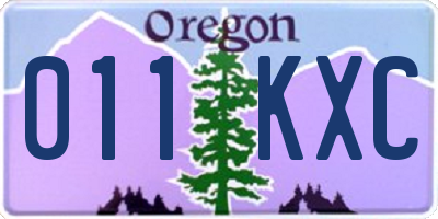 OR license plate 011KXC