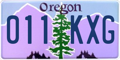 OR license plate 011KXG