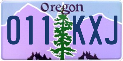 OR license plate 011KXJ