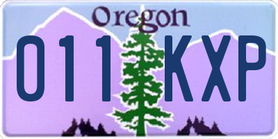 OR license plate 011KXP