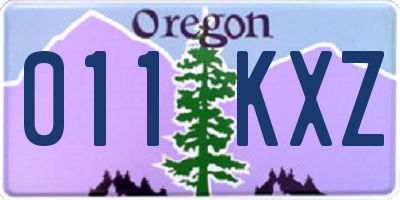 OR license plate 011KXZ