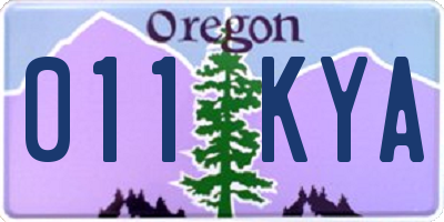 OR license plate 011KYA