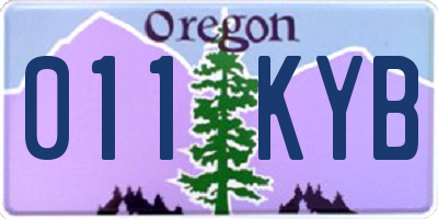OR license plate 011KYB