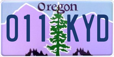 OR license plate 011KYD