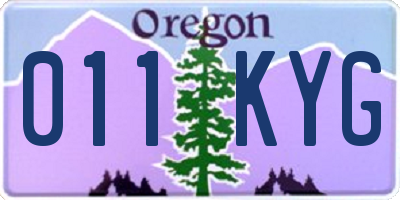 OR license plate 011KYG