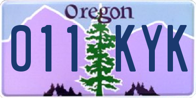OR license plate 011KYK
