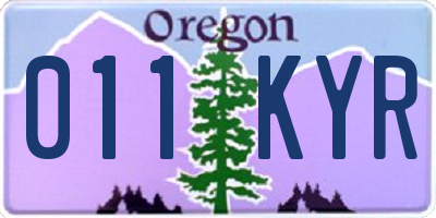 OR license plate 011KYR