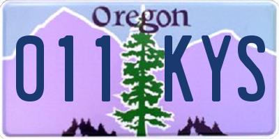 OR license plate 011KYS
