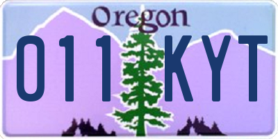 OR license plate 011KYT