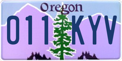 OR license plate 011KYV