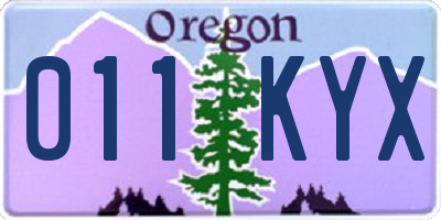 OR license plate 011KYX