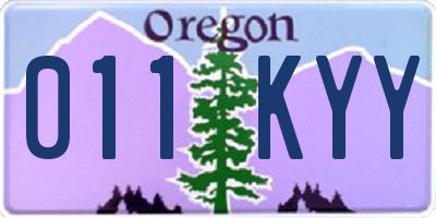 OR license plate 011KYY