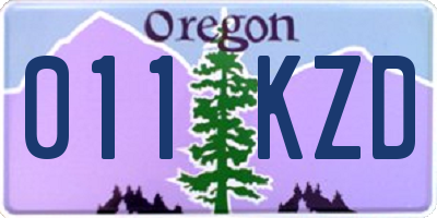 OR license plate 011KZD