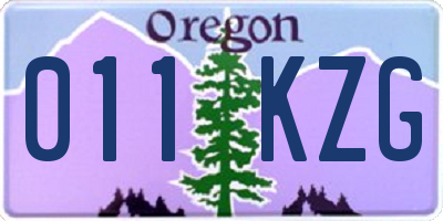 OR license plate 011KZG