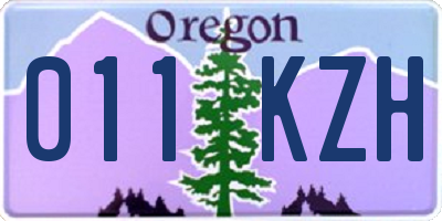 OR license plate 011KZH