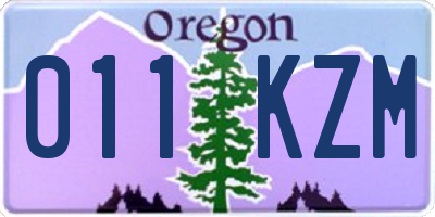 OR license plate 011KZM