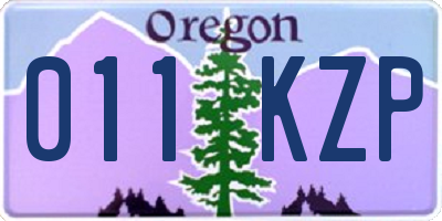OR license plate 011KZP