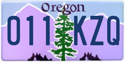 OR license plate 011KZQ