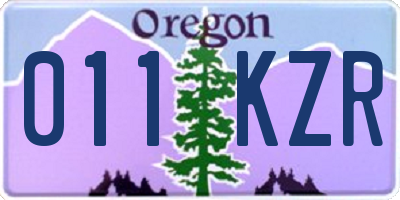 OR license plate 011KZR