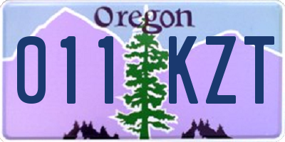 OR license plate 011KZT
