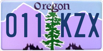 OR license plate 011KZX