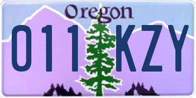 OR license plate 011KZY