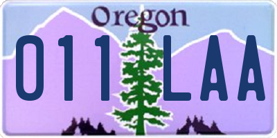 OR license plate 011LAA
