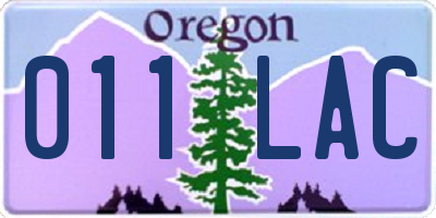 OR license plate 011LAC