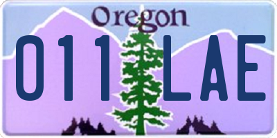 OR license plate 011LAE