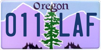 OR license plate 011LAF