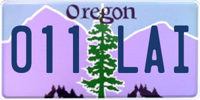OR license plate 011LAI