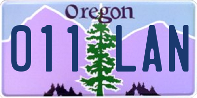 OR license plate 011LAN
