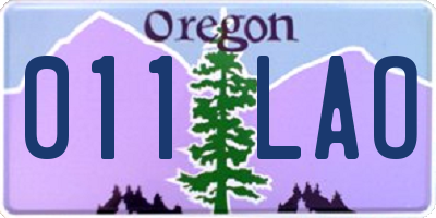 OR license plate 011LAO