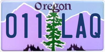 OR license plate 011LAQ