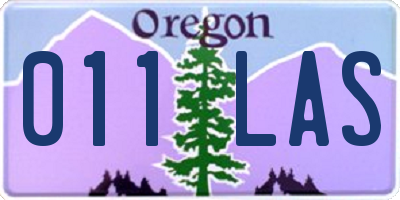 OR license plate 011LAS