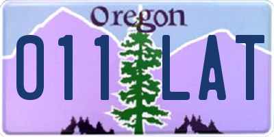 OR license plate 011LAT