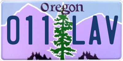 OR license plate 011LAV