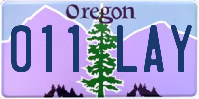 OR license plate 011LAY
