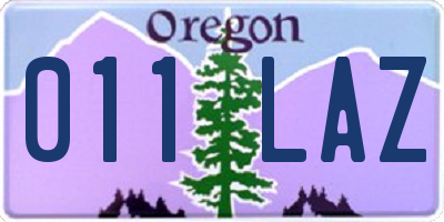 OR license plate 011LAZ