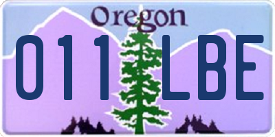OR license plate 011LBE