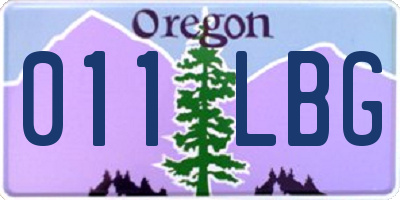 OR license plate 011LBG