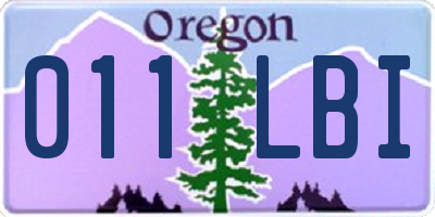 OR license plate 011LBI