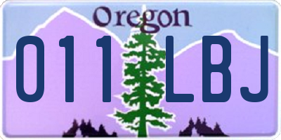 OR license plate 011LBJ