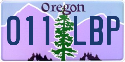 OR license plate 011LBP