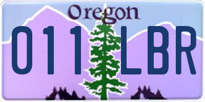 OR license plate 011LBR