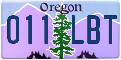 OR license plate 011LBT