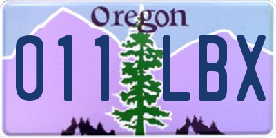 OR license plate 011LBX