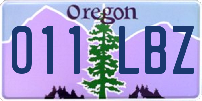 OR license plate 011LBZ