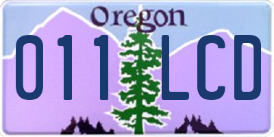 OR license plate 011LCD